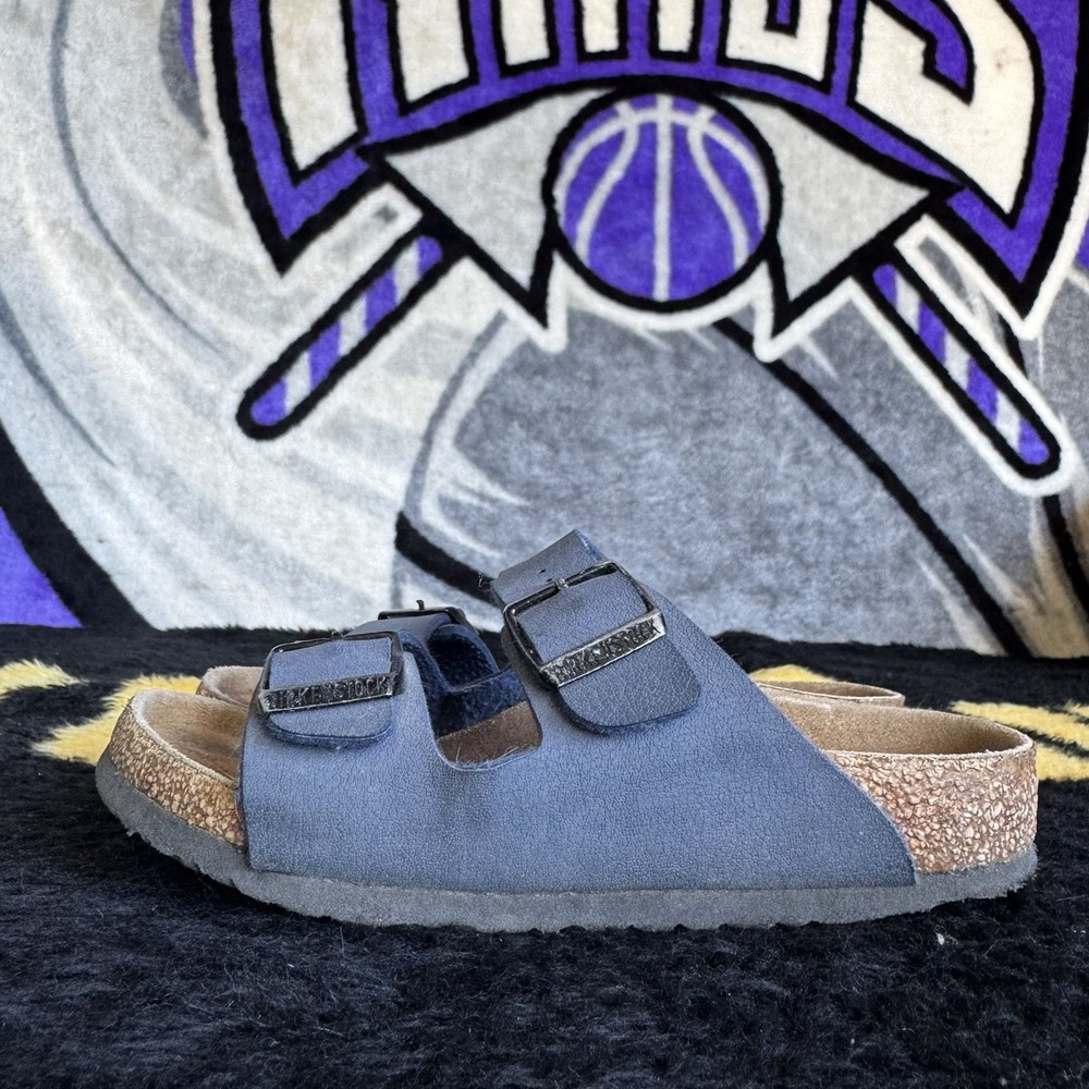 Size 30/12C - Birkenstock Arizona Sandals Birko-Flor Blue Casual Shoes
